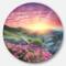 Designart - Morning with Flowers in Mountains' Landscape Photography Circle Metal Wall Art